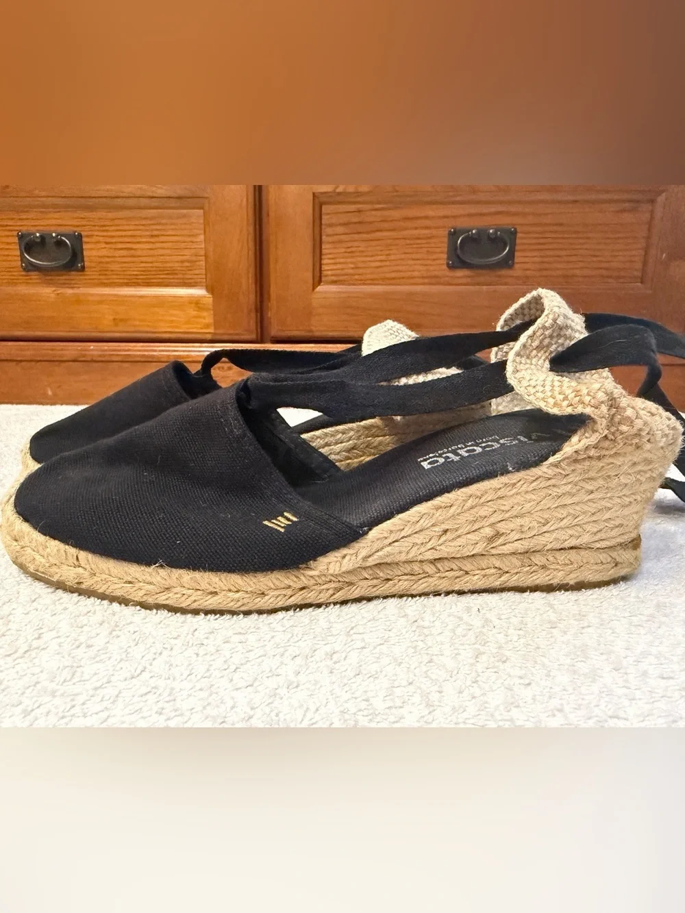 Viscata Escala Canvas Espadrille Lace-Up Wedge Sandals Sustainable Spain Jute